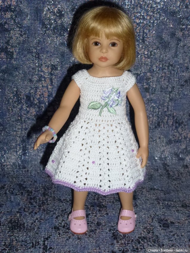 Вязаное платье на кукол Хейди Плюсчок 26 см - Heidi Plusczok 26 см (фото 8)