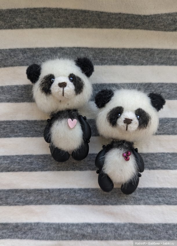 Панды. Брошки — Авторские мишки Тедди и друзья: фото