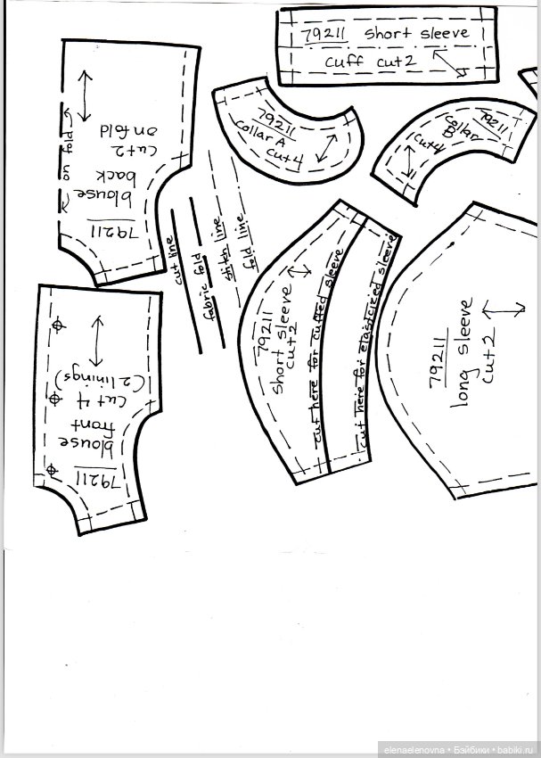 💥 ВЫКРОЙКИ с инструкциями: БЛУЗКИ! для тела 10 дюймов 💥 (фото 8)