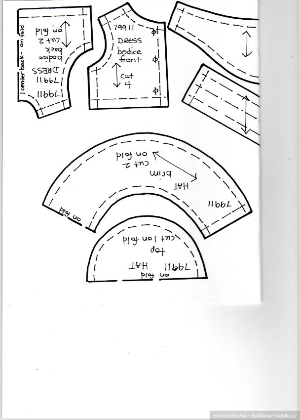 💥 ВЫКРОЙКИ с инструкциями: ПЛАТЬЯ! для тела 10 дюймов 💥 (фото 7)