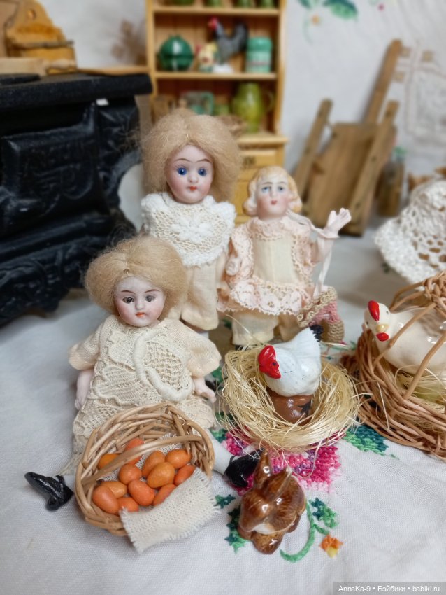Курочки и mignonette — Антикварные куклы Armand Marseille (AM): молд 390