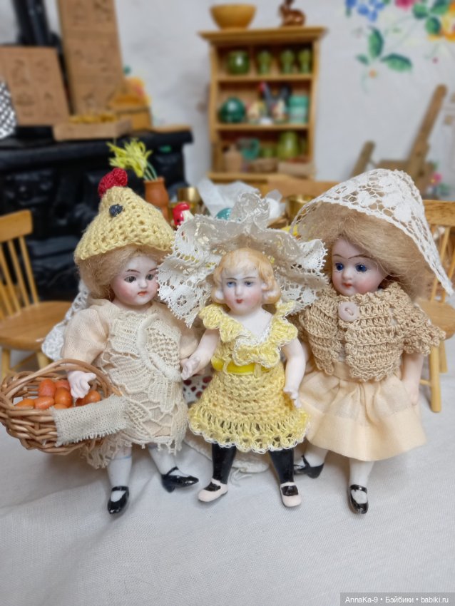 Курочки и mignonette — Антикварные куклы Armand Marseille (AM): молд 390