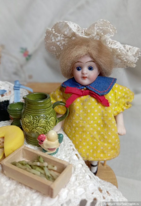 Курочки и mignonette — Антикварные куклы Armand Marseille (AM): молд 390 (фото 2)