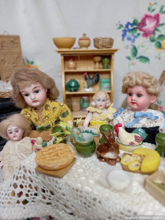 Курочки и mignonette — Антикварные куклы Armand Marseille (AM): молд 390 (фото 5)