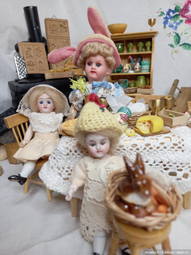 Курочки и mignonette — Антикварные куклы Armand Marseille (AM): молд 390
