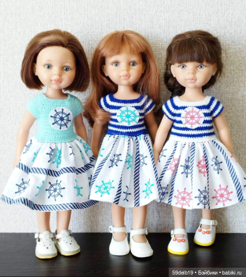 Три новых платья для кукол ПР "Морские мотивы"