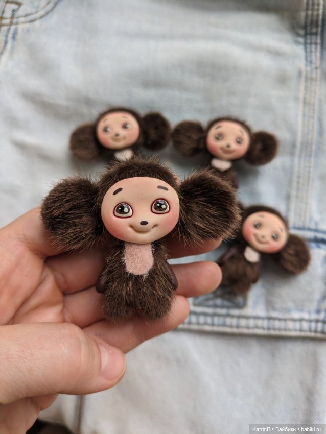 Чебурашка брошь — Авторские мишки Тедди и друзья: фото (фото 5)