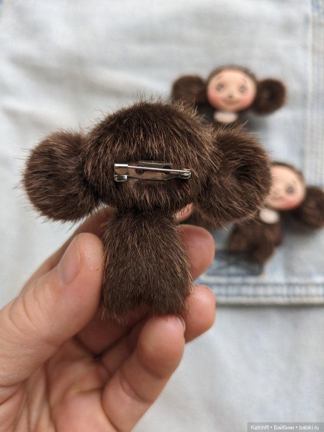 Чебурашка брошь — Авторские мишки Тедди и друзья: фото (фото 4)