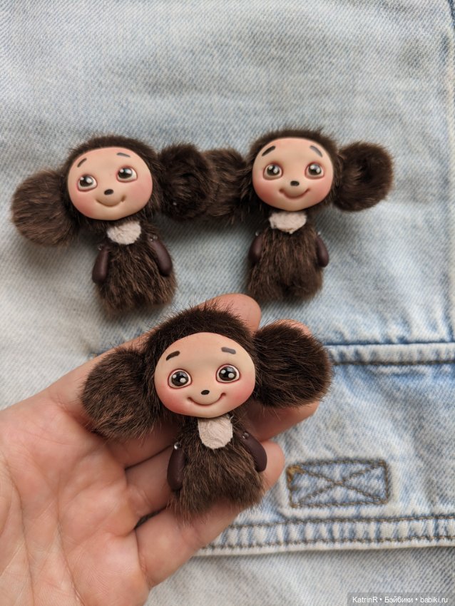 Чебурашка брошь — Авторские мишки Тедди и друзья: фото (фото 6)