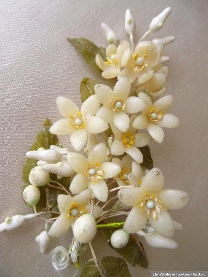 Антикварные цветы из воска. 1900 год. Франция