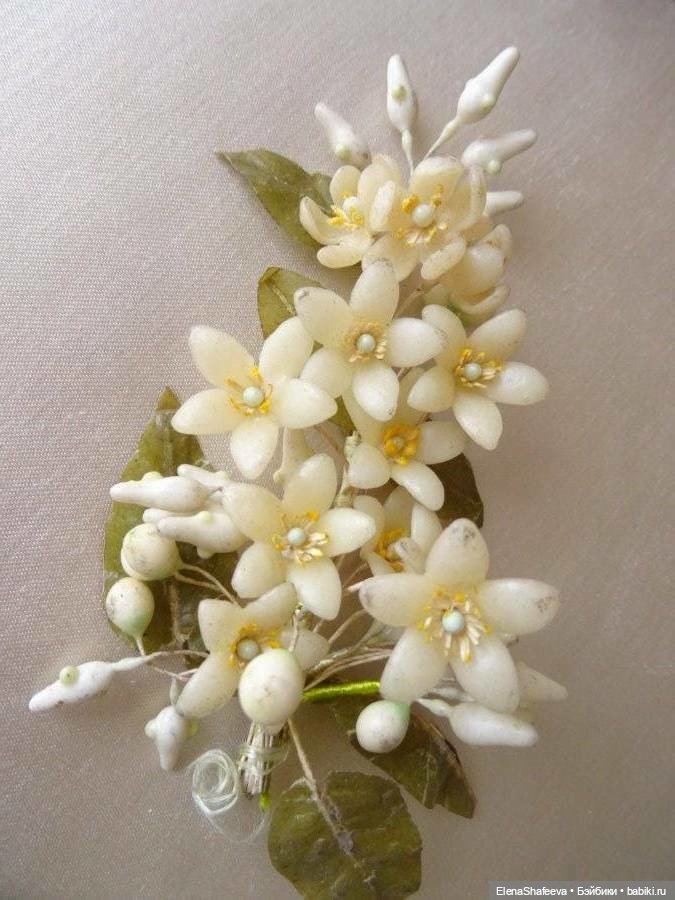 Антикварные цветы из воска. 1900 год. Франция (фото 4)