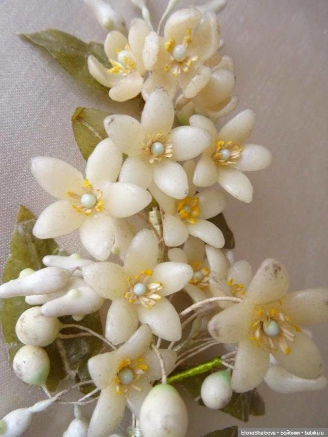 Антикварные цветы из воска. 1900 год. Франция (фото 2)