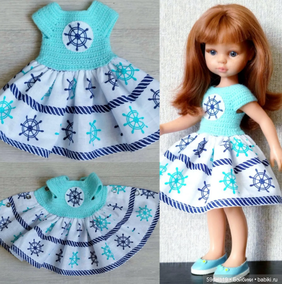 Бесплатный экспресс мастер-класс по изготовлению летнего комбинированного платья для кукол паола рейна (фото 4)