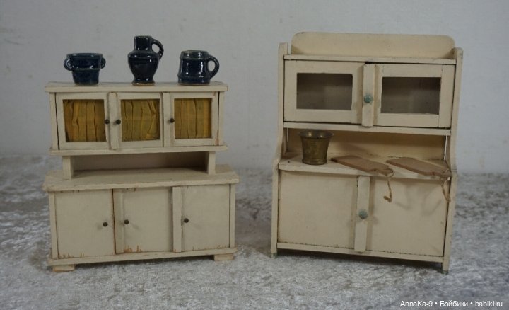 Подборка антикварных белых буфетов для кукол, продолжение (фото 9)