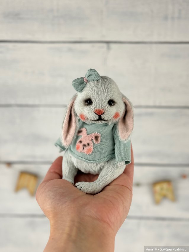 Тедди зайка Дуся — Авторские мишки Тедди и друзья: фото (фото 4)