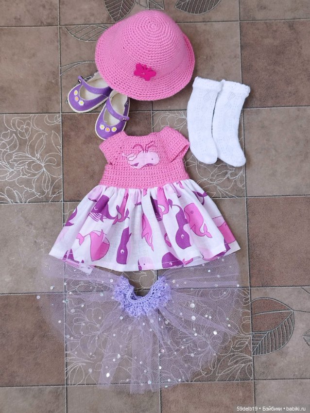 Ещё одно комбинированное платье с морским мотивом для паолочки