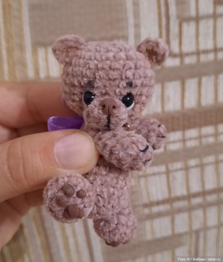 Мишка из микровелюра — Вязаные игрушки и амигуруми: крючком (фото 4)