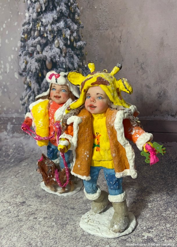 Ватные девочки, для ёлки и полки🤗🎄 (фото 10)