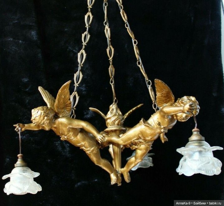 Антикварные люстры, настольные лампы для кукольных интерьеров