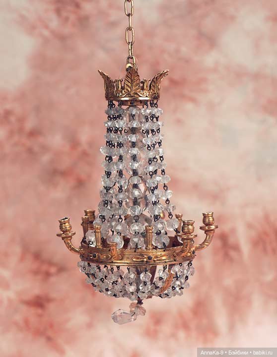 Антикварные люстры, настольные лампы для кукольных интерьеров (фото 7)