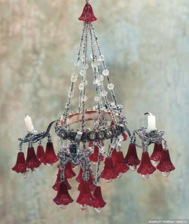 Антикварные люстры, настольные лампы для кукольных интерьеров