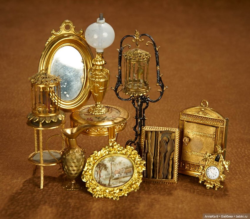 Антикварные люстры, настольные лампы для кукольных интерьеров (фото 5)