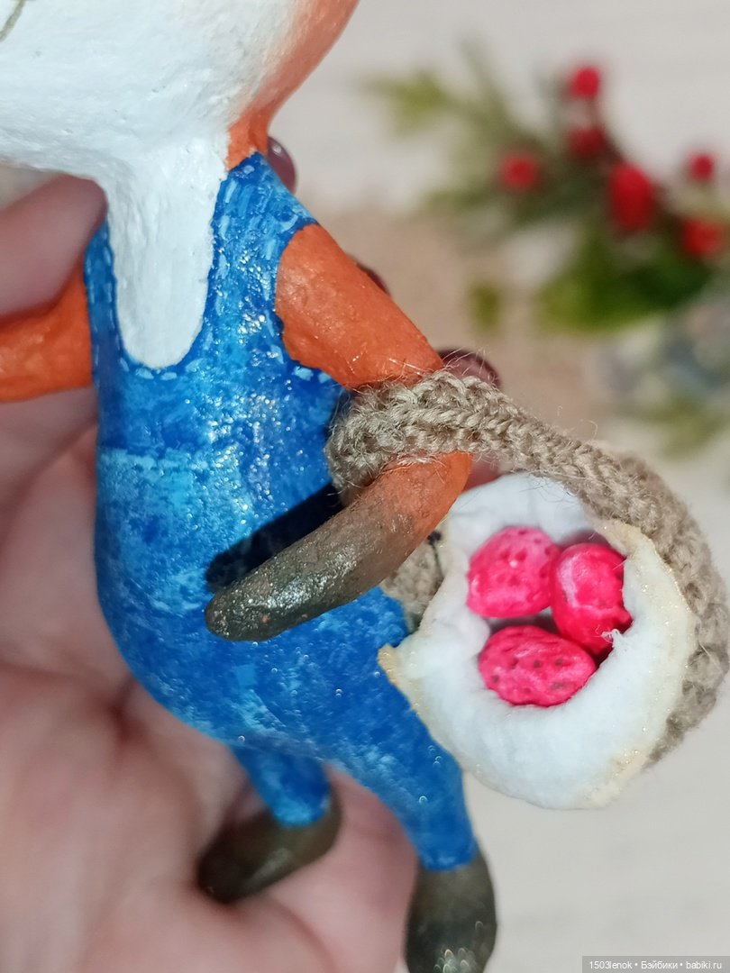 Любитель земляники — Лепка авторских игрушек и папье (фото 10)