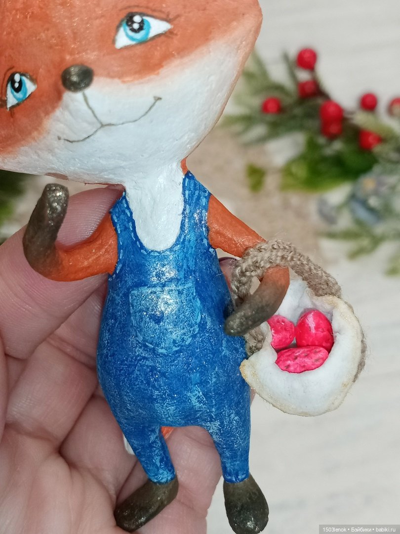 Любитель земляники — Лепка авторских игрушек и папье (фото 9)