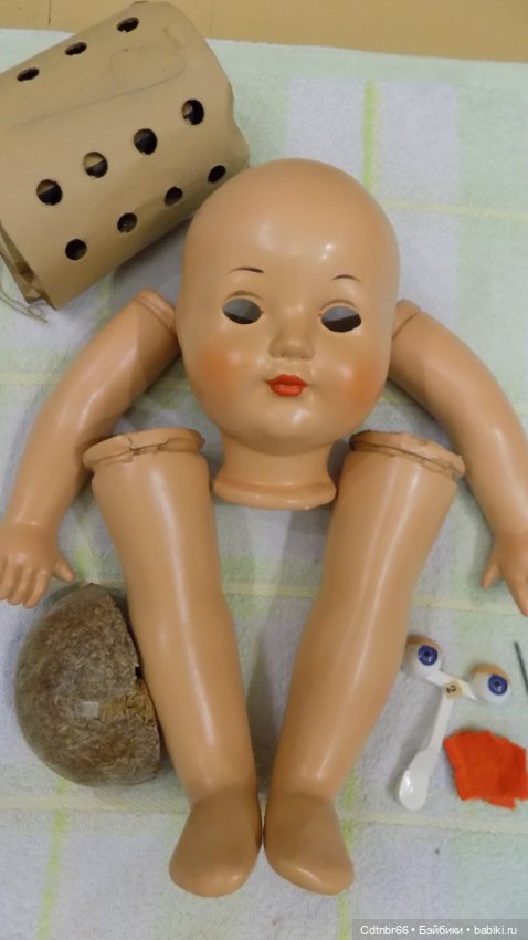 Точечная реставрация куклы Московской фабрики игрушек имени 8 Марта. Леночка