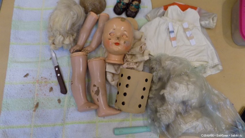 Точечная реставрация куклы Московской фабрики игрушек имени 8 Марта. Леночка