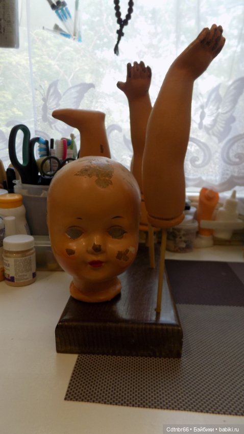 Точечная реставрация куклы Московской фабрики игрушек имени 8 Марта. Леночка