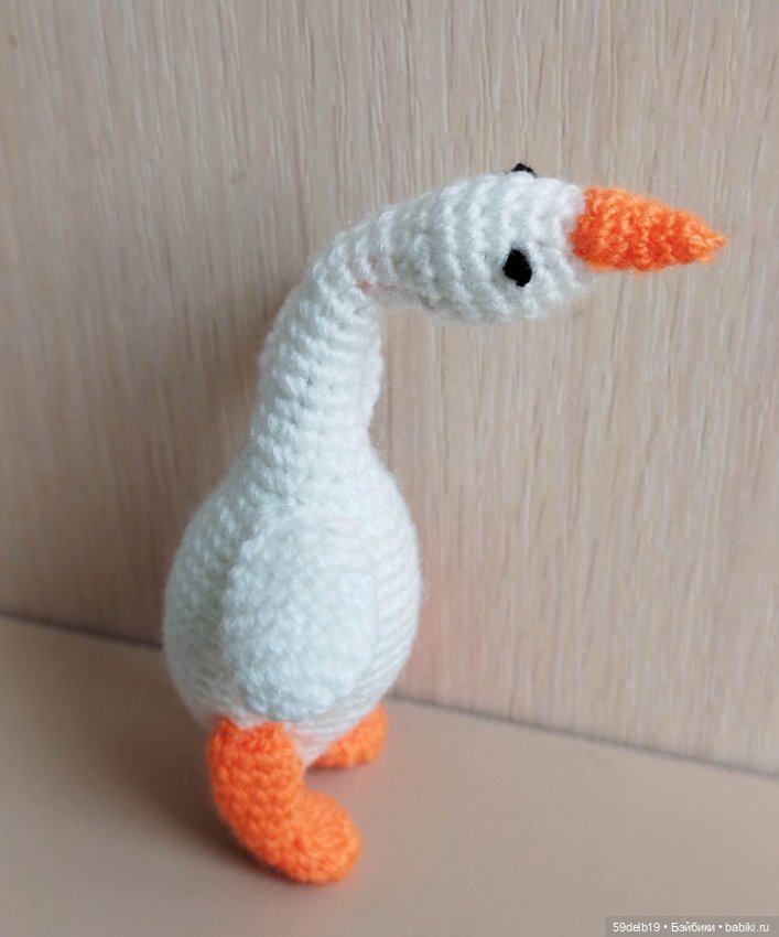 Вязаная игрушка для паолочки мини Гусик (фото 3)