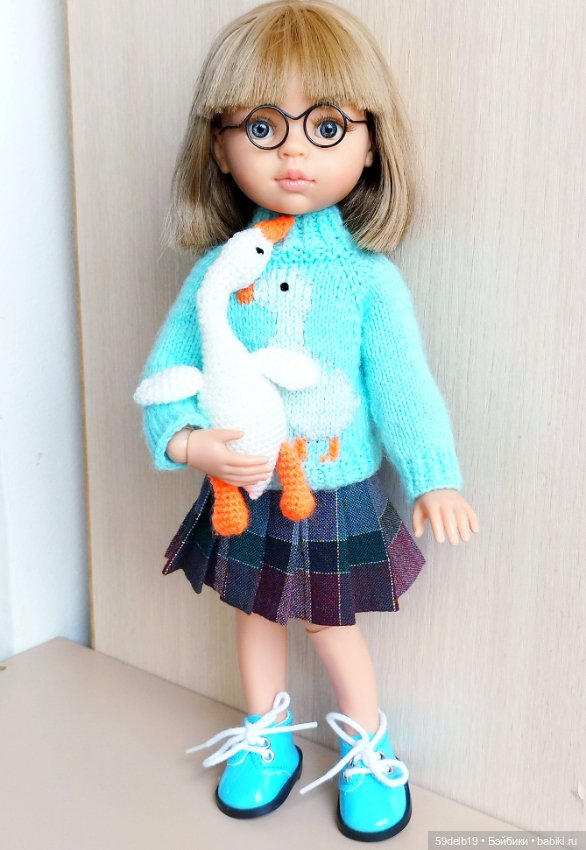 Вязаная игрушка для паолочки мини Гусик (фото 9)