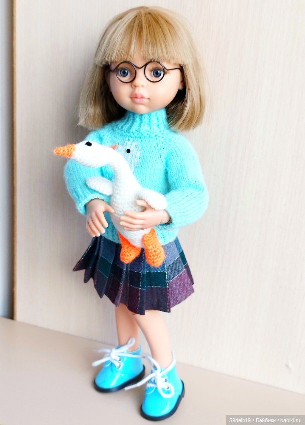 Вязаная игрушка для паолочки мини Гусик (фото 6)