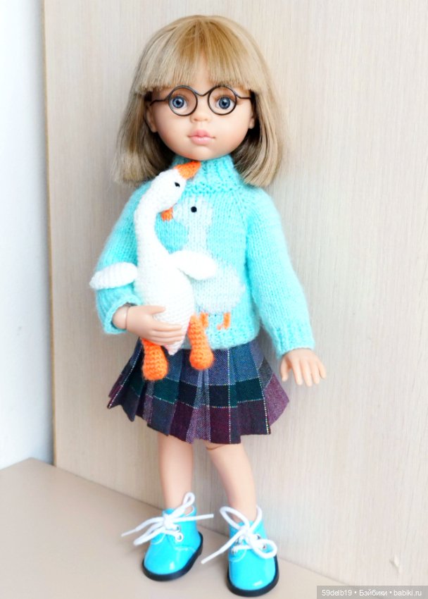 Вязаная игрушка для паолочки мини Гусик (фото 8)