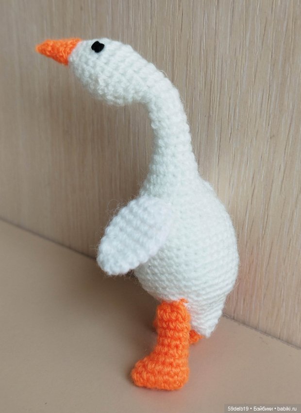 Вязаная игрушка для паолочки мини Гусик (фото 4)