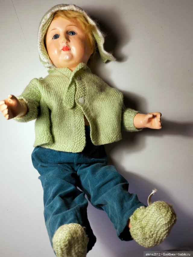 Антикварная деревянная кукла из Франции. Bebe tout en boes