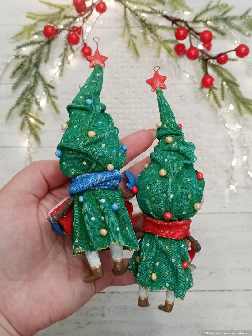 Ёлочки-снеговички — Лепка авторских игрушек и папье