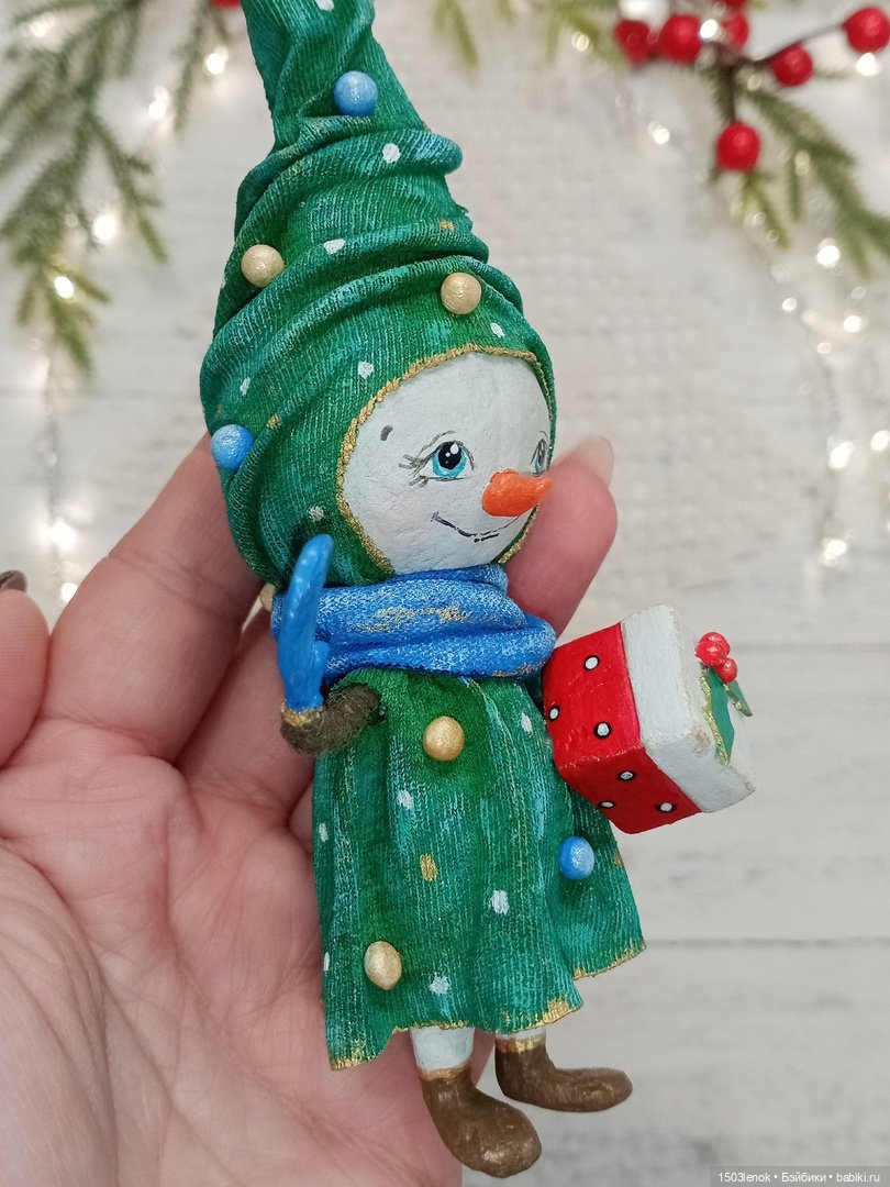 Ёлочки-снеговички — Лепка авторских игрушек и папье