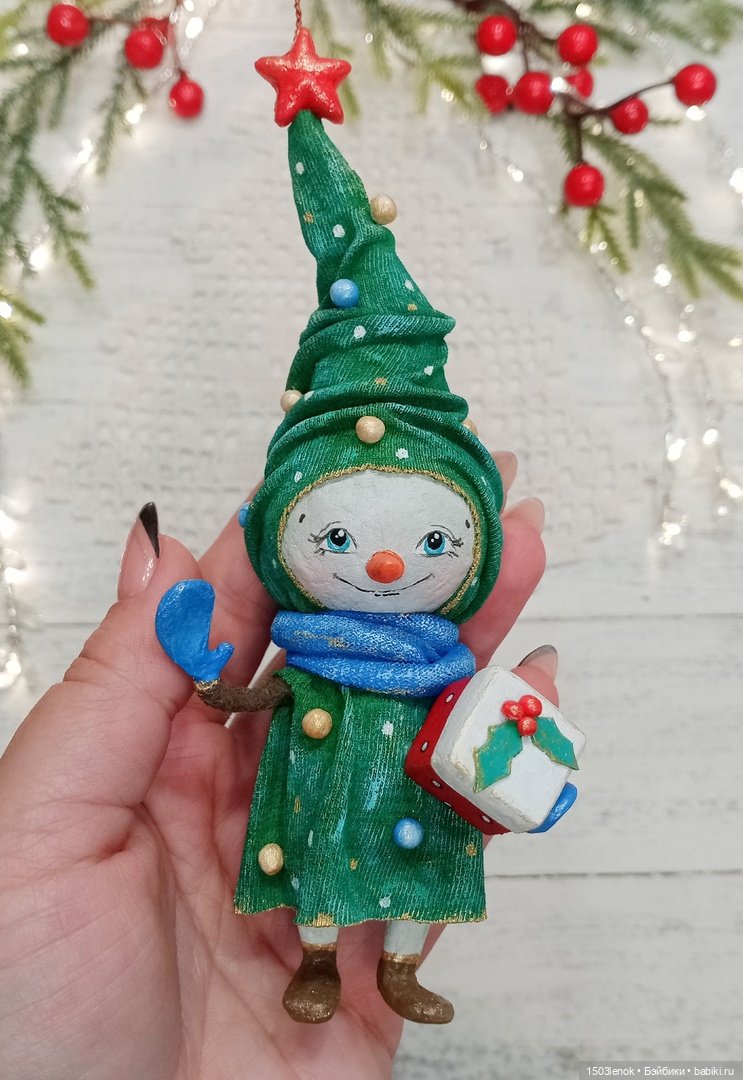 Ёлочки-снеговички — Лепка авторских игрушек и папье