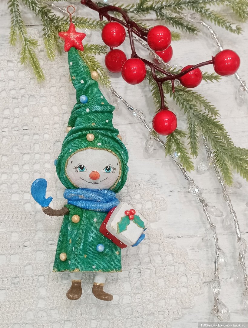 Ёлочки-снеговички — Лепка авторских игрушек и папье