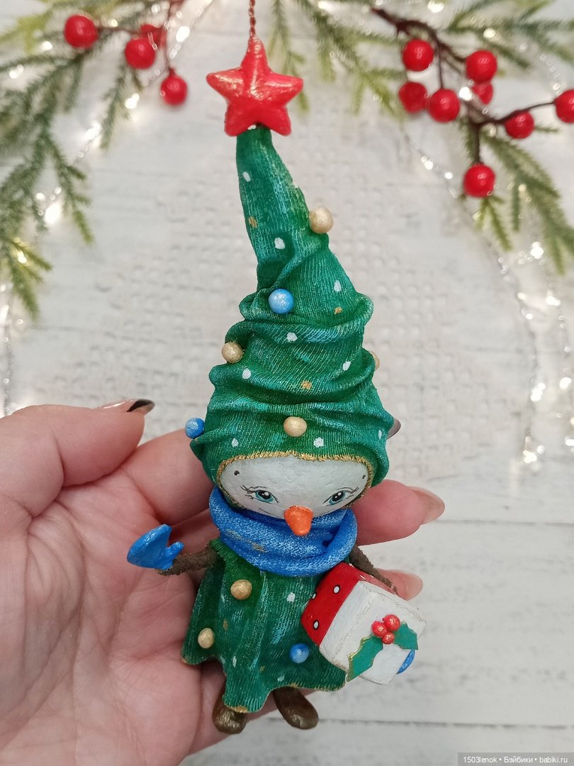 Ёлочки-снеговички — Лепка авторских игрушек и папье