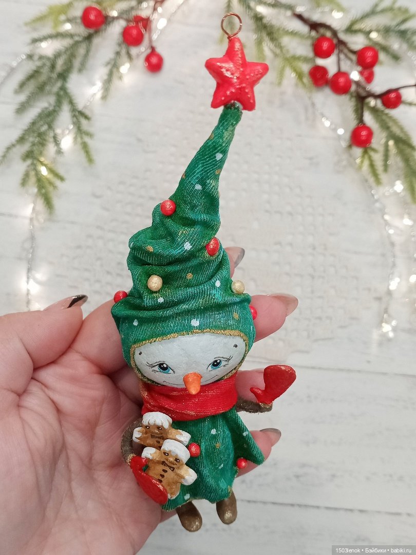 Ёлочки-снеговички — Лепка авторских игрушек и папье