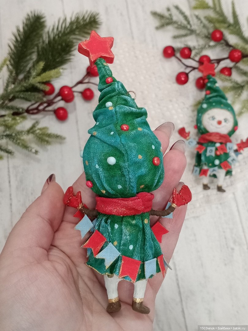 Ёлочки-снеговички — Лепка авторских игрушек и папье