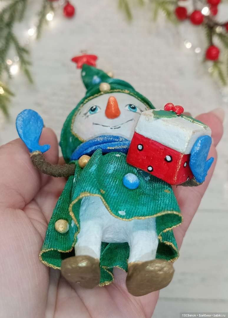 Ёлочки-снеговички — Лепка авторских игрушек и папье