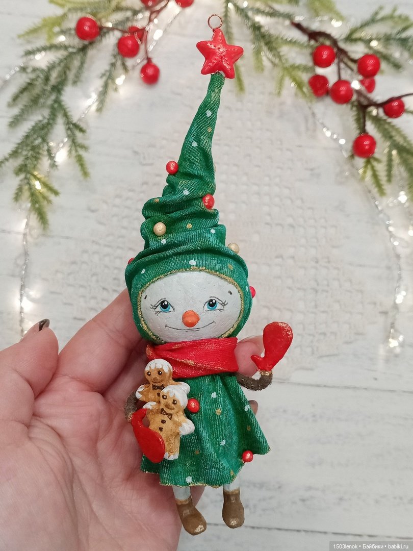 Ёлочки-снеговички — Лепка авторских игрушек и папье
