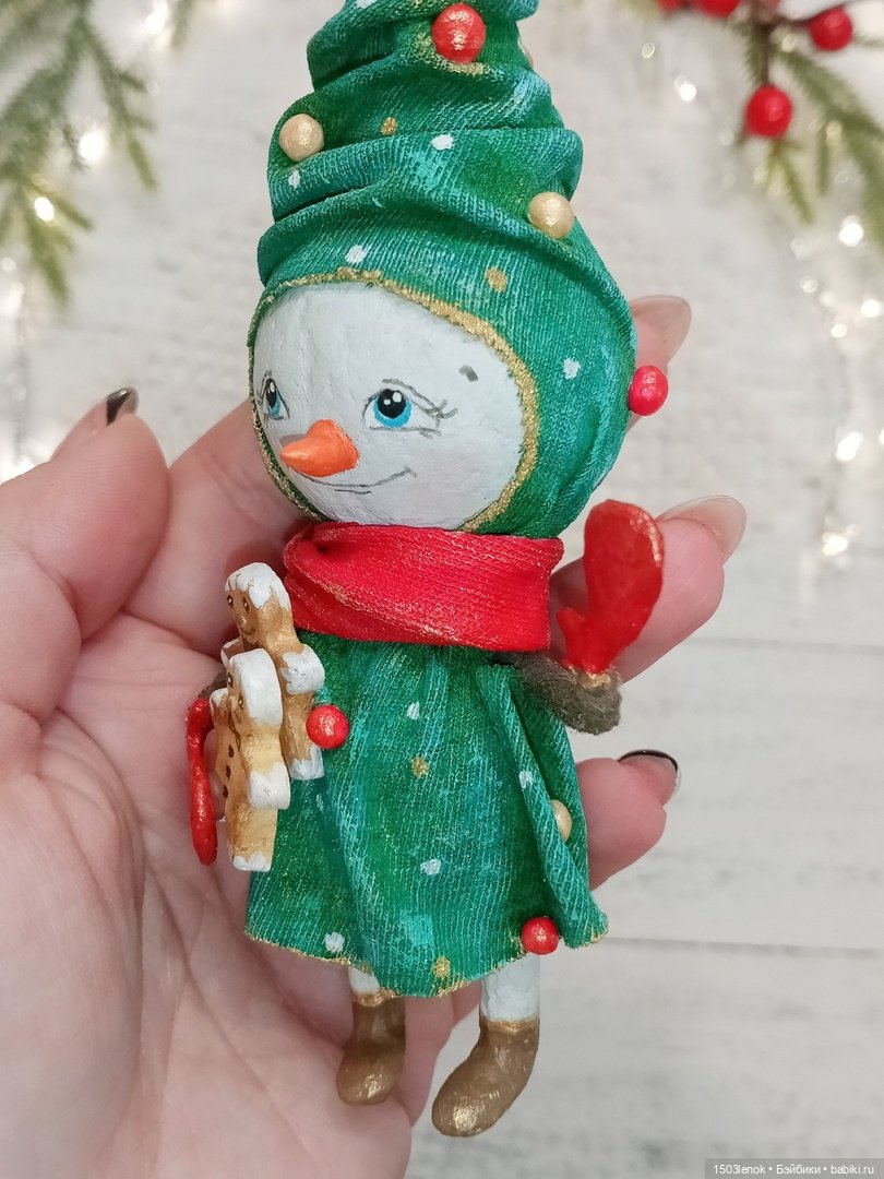 Ёлочки-снеговички — Лепка авторских игрушек и папье