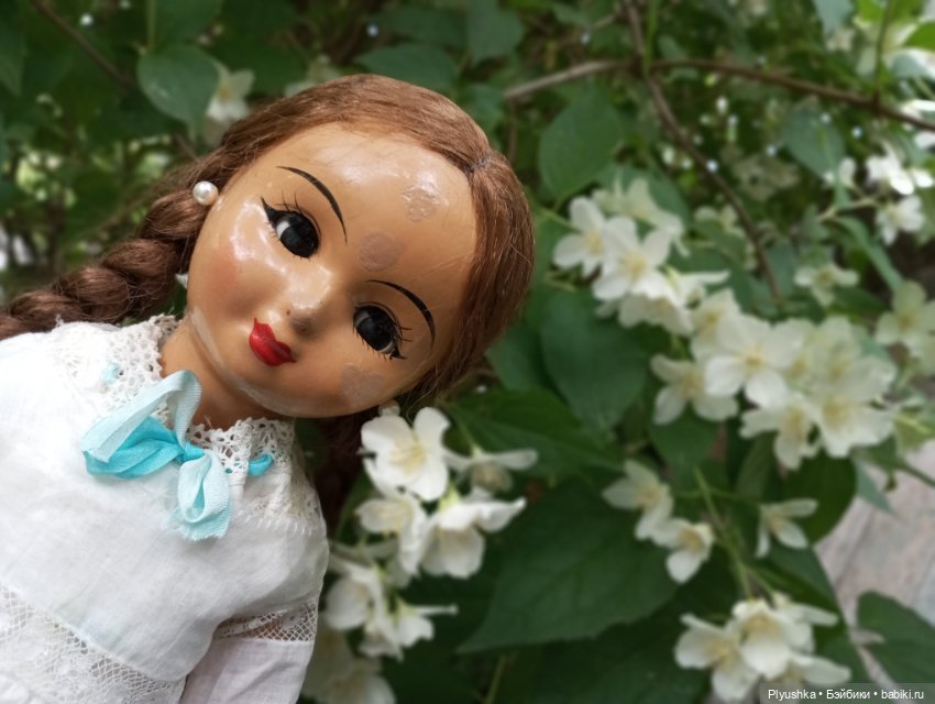 Валюша и белые цветы — Советские винтажные куклы (СССР): Ленигрушка (фото 7)