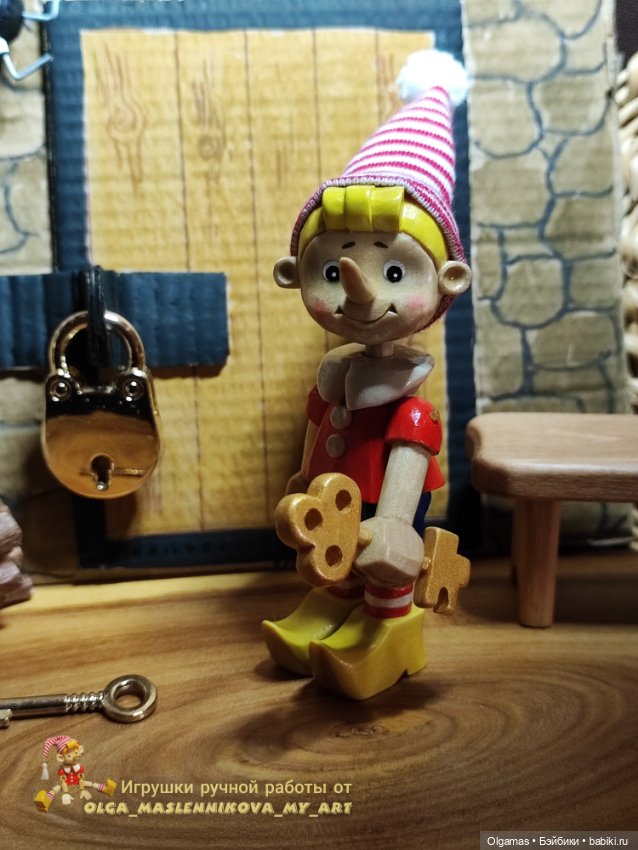 Буратино с ключиком! 🔑 — Авторские игрушки из дерева: резьба (фото 5)
