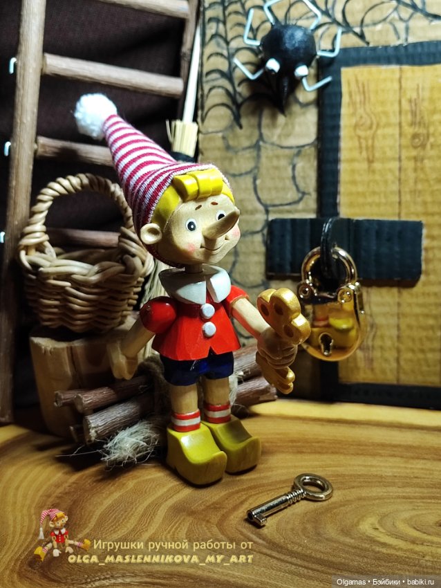 Буратино с ключиком! 🔑 — Авторские игрушки из дерева: резьба (фото 8)